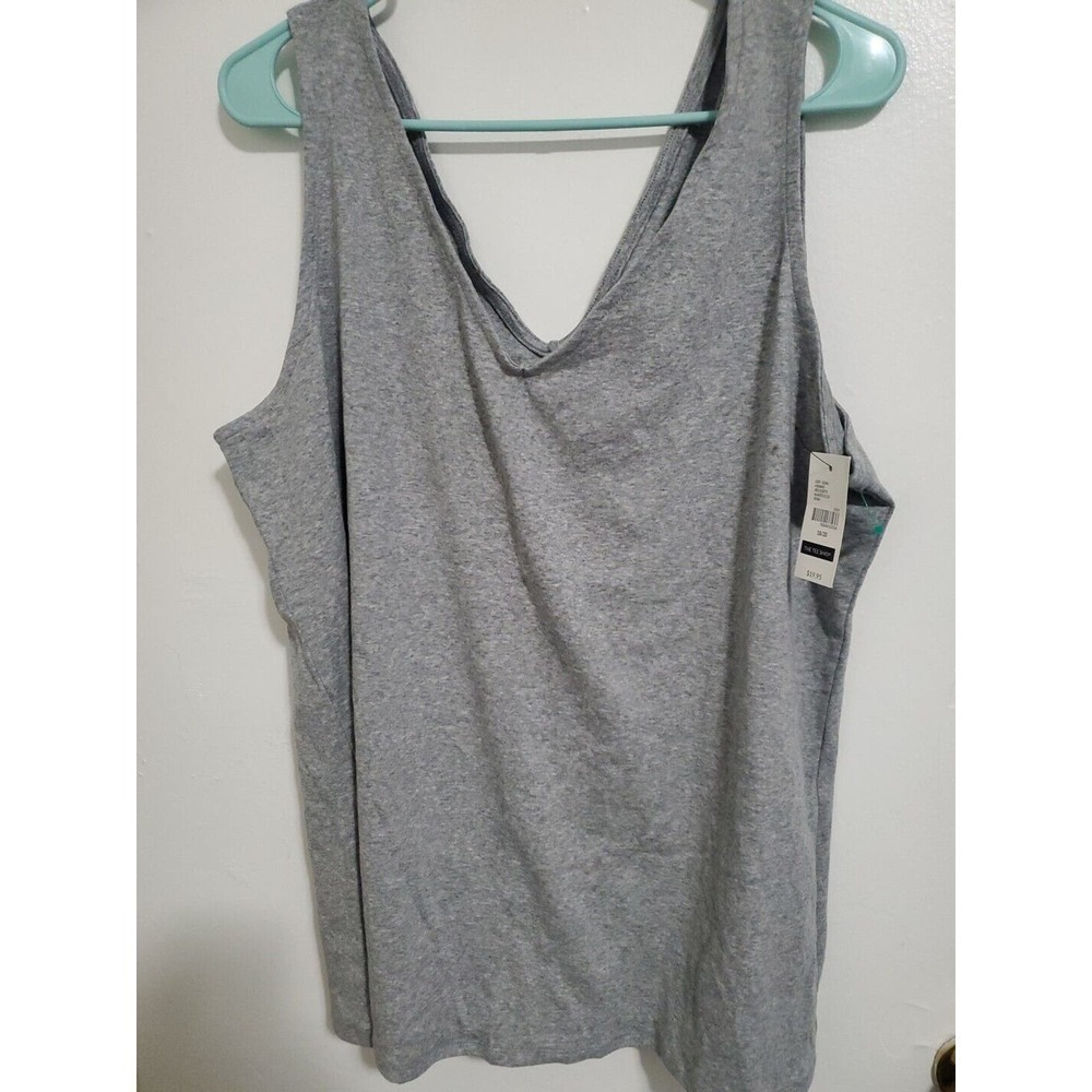 Lane Bryant Womens Tank Top Sz 18/20 Sleeveless GRAY V-Neck